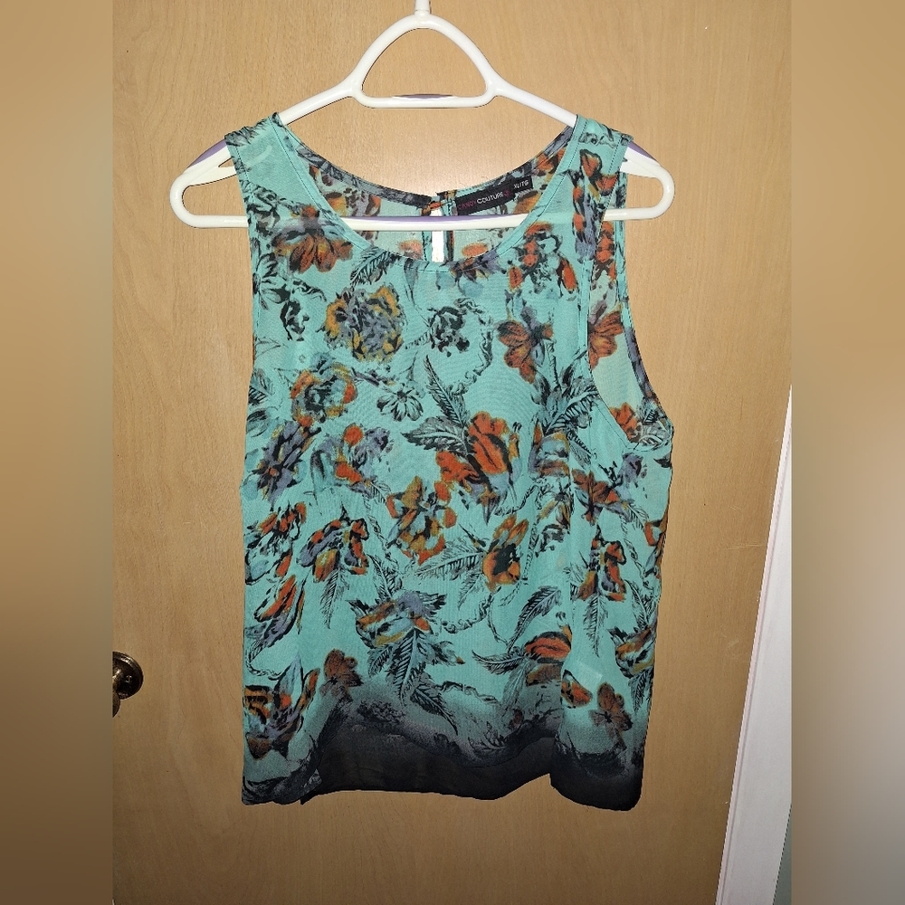 Candy Couture Floral Tank Top Size XL